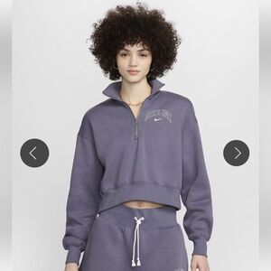 Nike Sportswear Phoenix Fleece Women's 1/2-Zip Cropped Sweatshirt Size L NWT